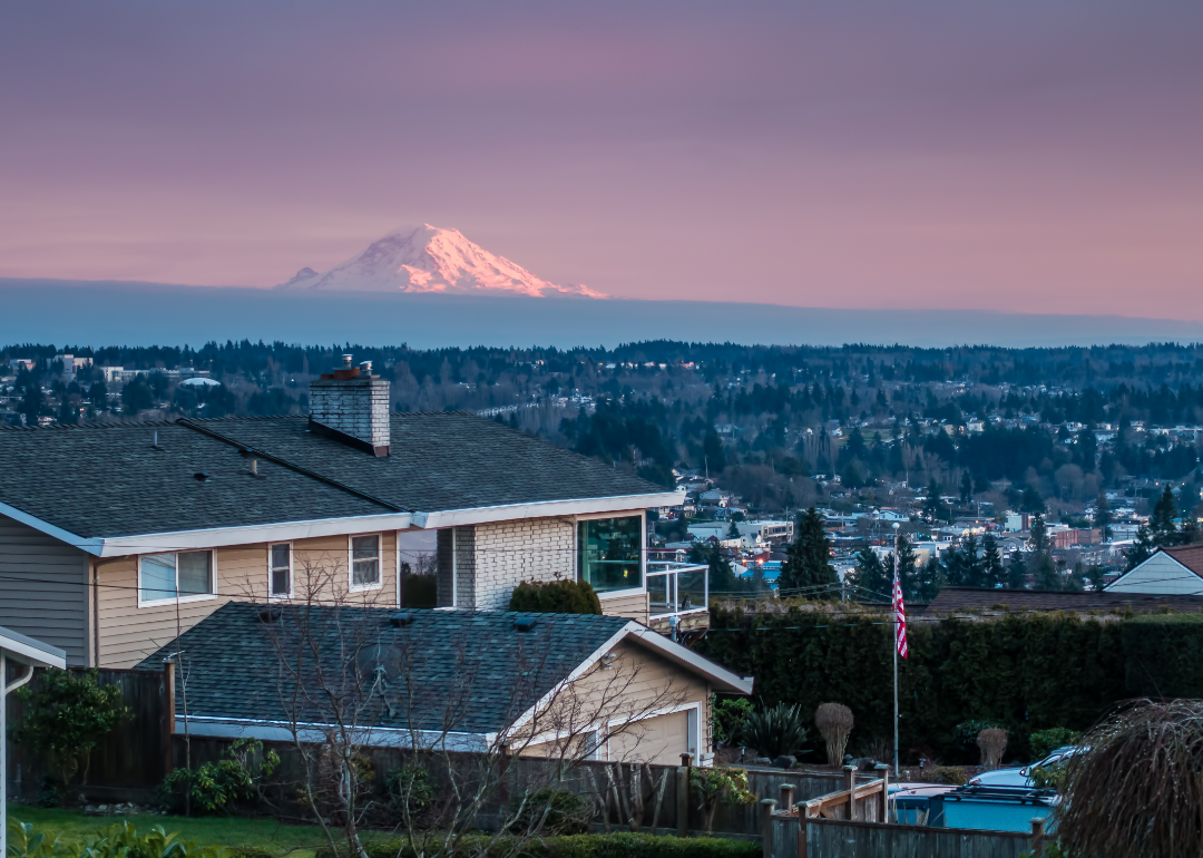 <p>- Population: 3,118</p>  <p>From some of Clyde Hill's higher elevations, you can spy views of Mount Rainier, the Olympic Mountains, and the Cascade Mountain Range, in addition to Lake Washington and the Seattle skyline. The area was first settled in 1882 by <a href="https://www.clydehill.org/about-clyde-hill/history/history-of-clyde-hill/">Irish immigrant Patrick Downey</a>, who farmed strawberries on his claim. Clyde Hill made national news in 1975 when its mayoral race ended in an even tie; the contenders <a href="https://www.nytimes.com/1975/11/28/archives/coin-flip-will-decide-tied-mayoral-contest.html">flipped a coin to decide the race</a>.</p> <p><strong>You may also like:</strong> <a href="https://stacker.com/business-economy/gold-prices-fluctuate-heres-how-jewelers-are-using-technology-attract-new-shoppers">As gold prices fluctuate, here's how jewelers are using technology to attract new shoppers online</a></p>