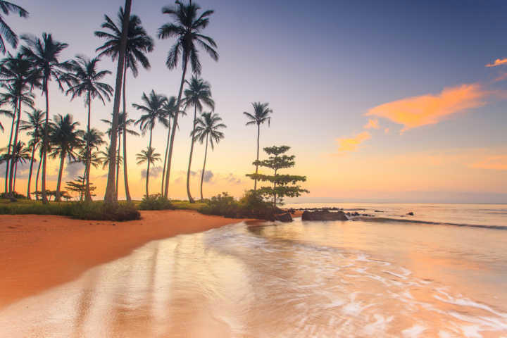 Pôr do sol na praia de Aracruz, no Espírito Santo