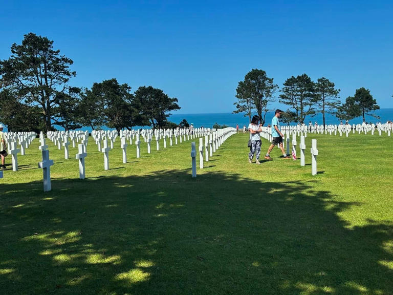 The American cemetery in Normandy resembles Arlington National Cemetery.