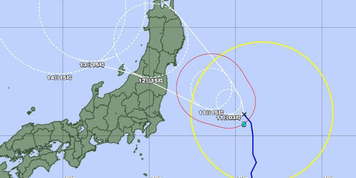 일본 기상청 예상 제5호 태풍 마리아 예상 경로