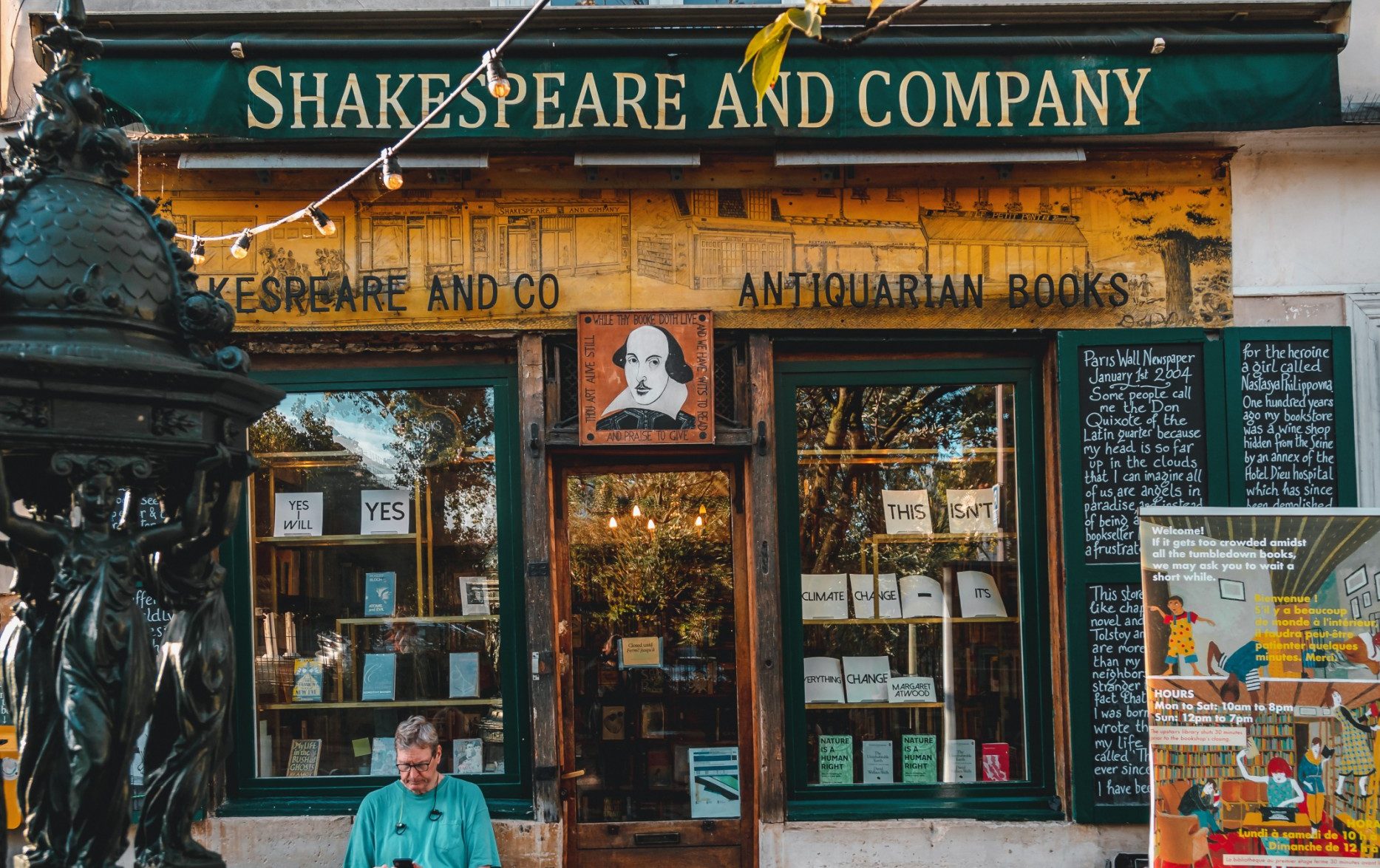 Shakespeare and Company in Paris is conveniently located near Square Ren&eacute; Viviani, a pleasant reading spot - Getty