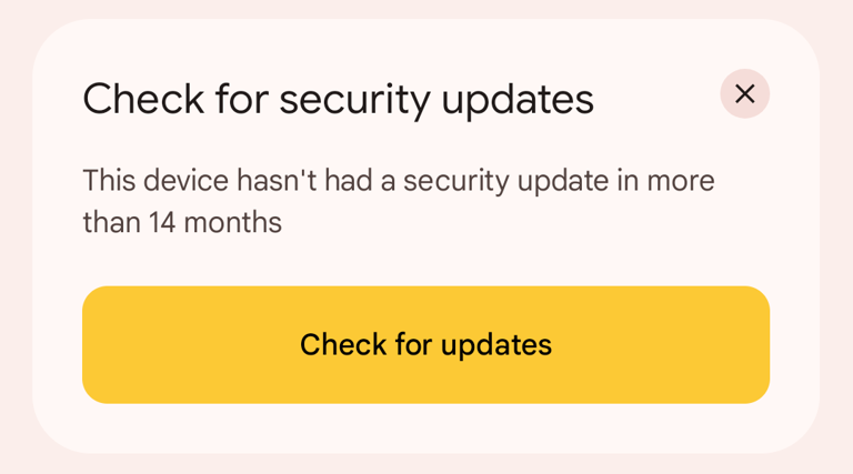 Option to check for Security Updates on Android