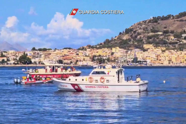 Italian Coast Guard via AP Photo released by the Italian Coast Guard showing the rescue operations in the boat sinking in Palermo, Sicily, on Aug. 19