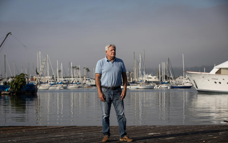 Tom Driscoll, owner for Driscoll’s Wharf, poses for a portrait at his commercial fishing marina on Tuesday, Aug. 6, 2024 in San Diego, California. The Port of San Diego is preparing to take over operations of the commercial fishing facility after declining to renew Driscoll’s lease.