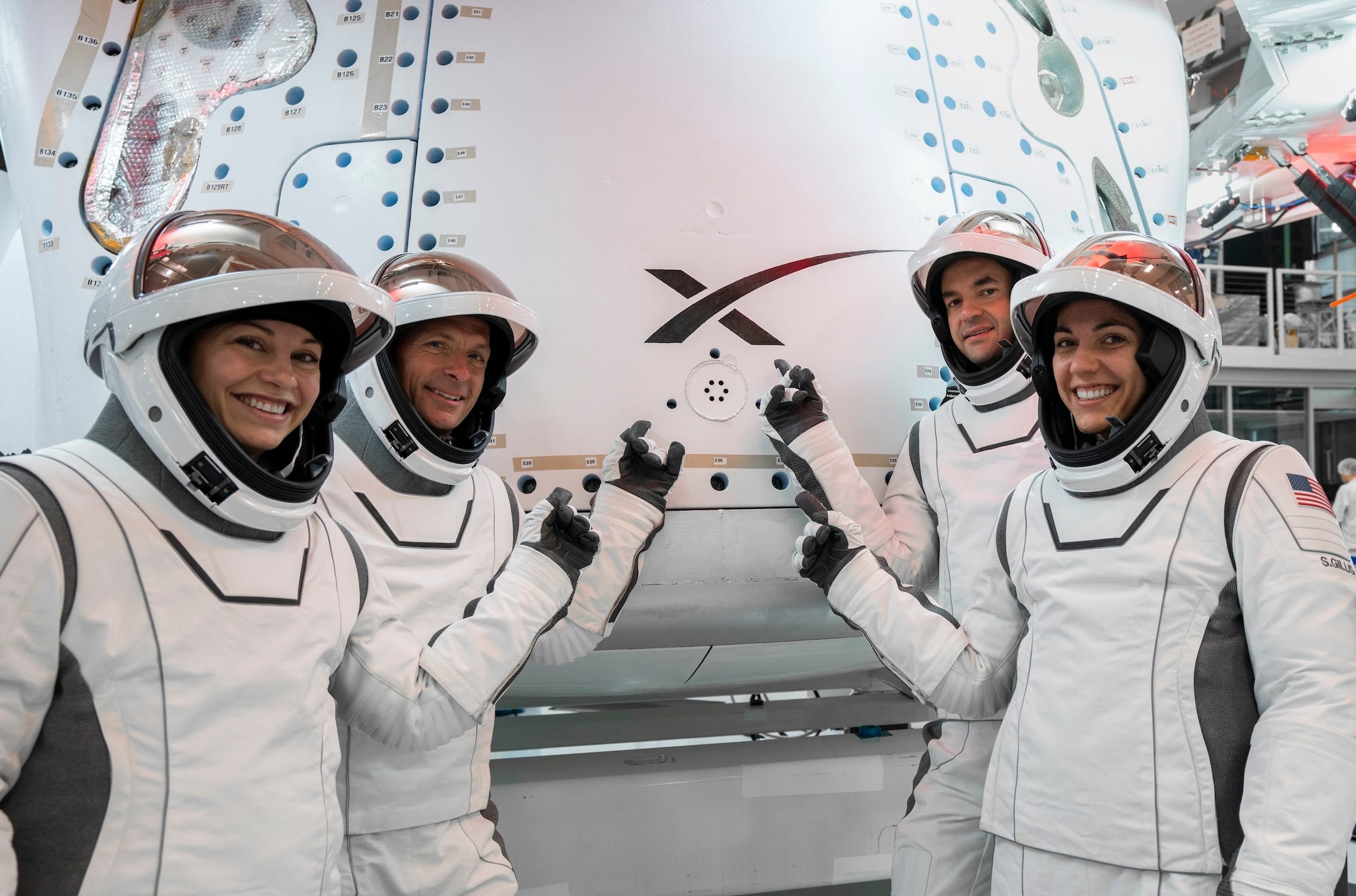 The Polaris Dawn crew: Anna Menon, Scott Poteet, Jared Isaacman, and Sarah Gillis. SpaceX