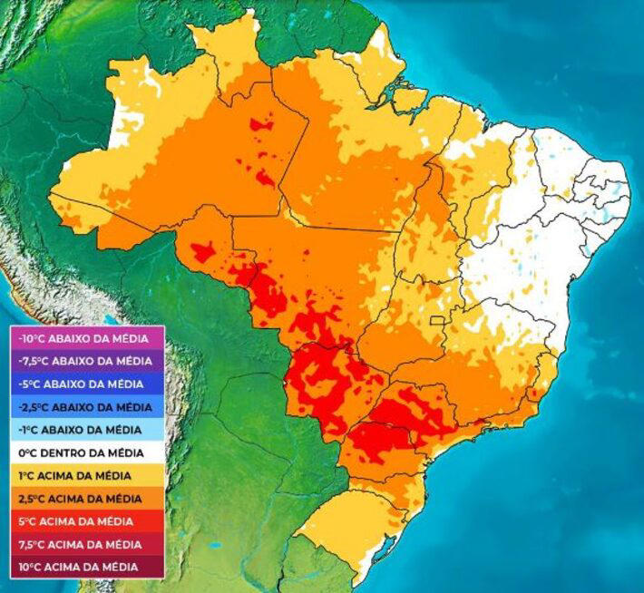 Brasil registra chegada de onda de calor na primeira semana de setembro Foto: Climatempo