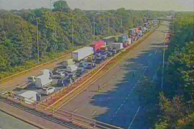 The M6 has been closed in both directions (Image: National Highways)