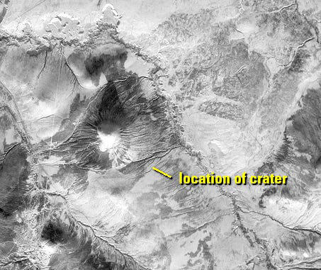 Declassified satellite imagery from 1965 shows the very beginnings of the hole growing in Siberia. Corona Satellite/USGS