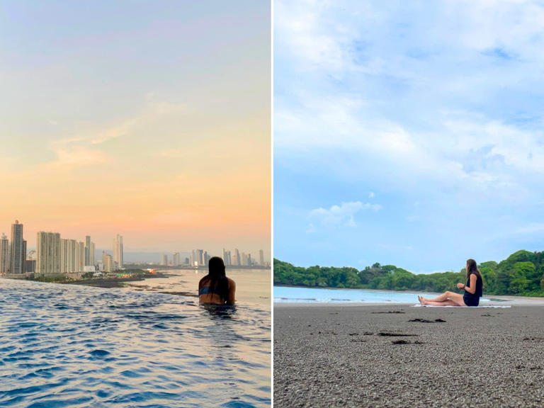 Side-by-side images of the author in Panama. Monica Humphries/Business Insider