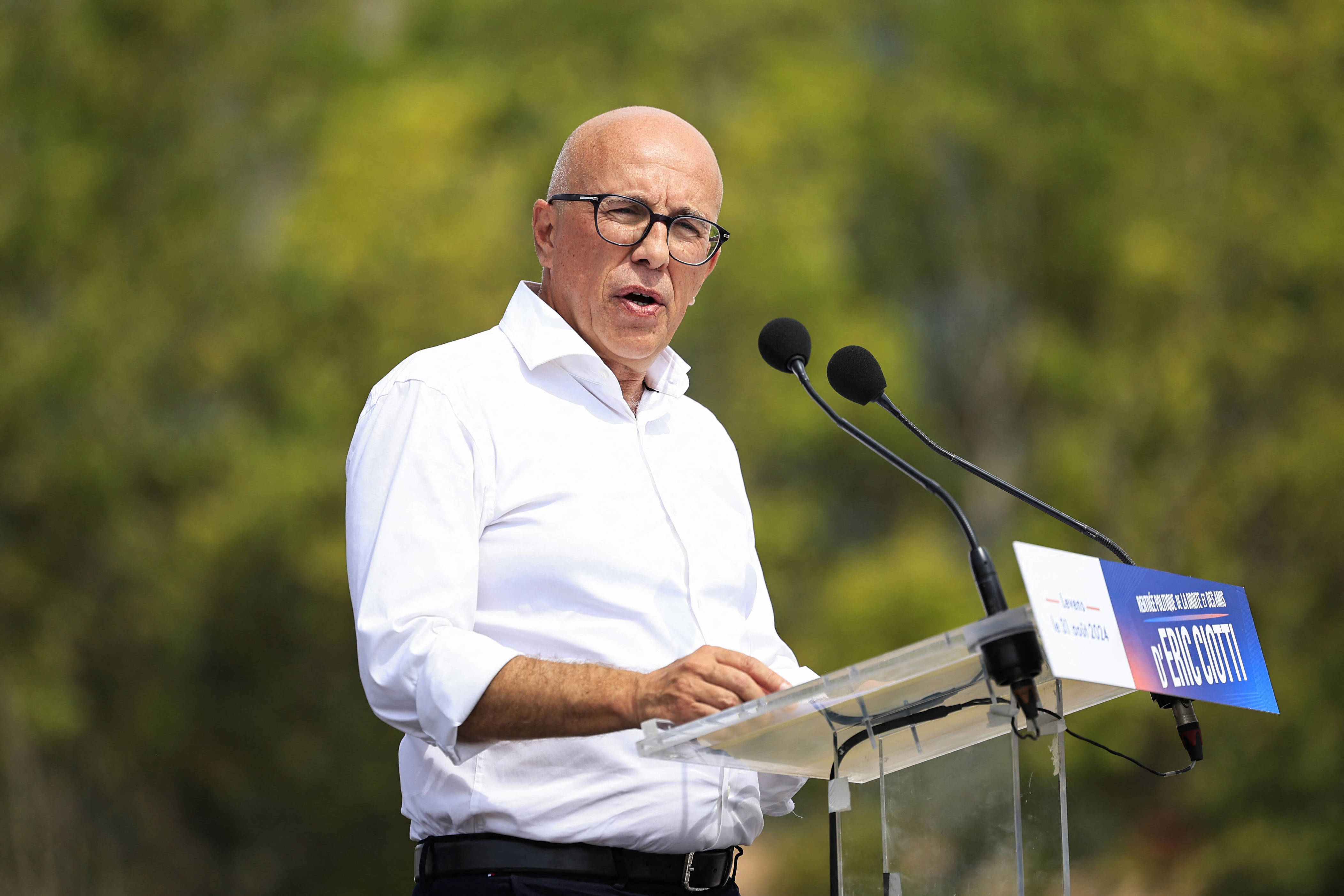 Éric Ciotti, ici à Levens (Alpes-Maritimes), le 31 août 2024.