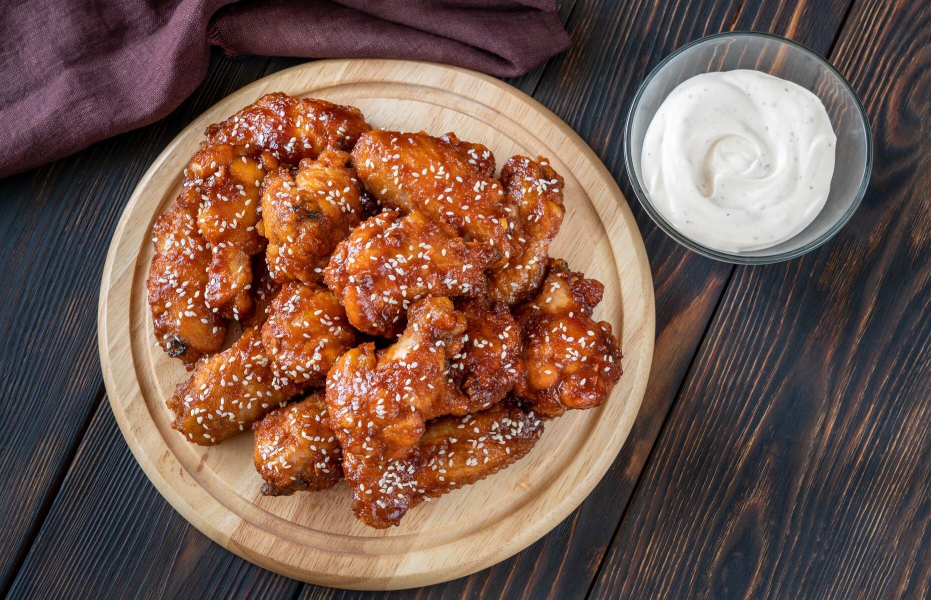 Orange and bourbon wings