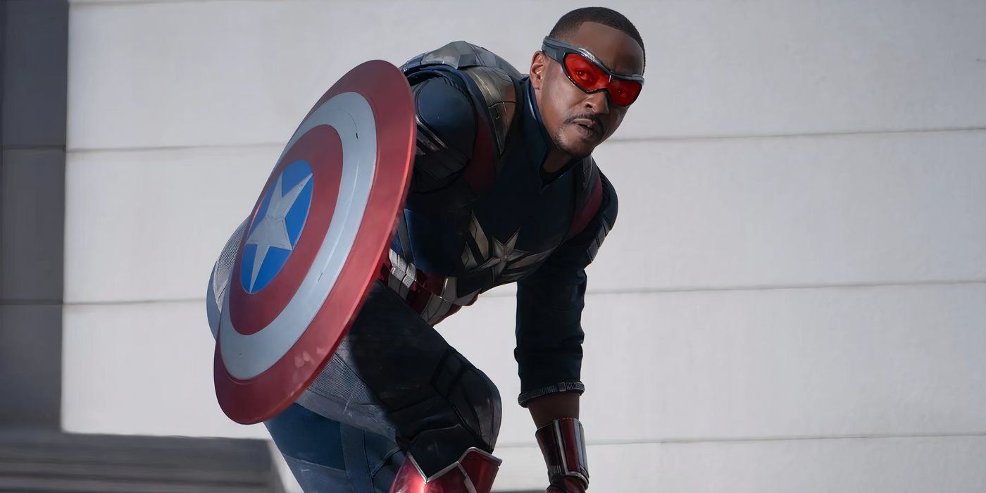 Sam Wilson (Anthony Mackie) prepares for battle in Captain America: Brave New World.