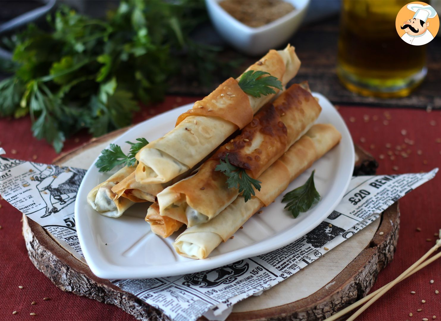 Börek mit schafskäse und petersilie