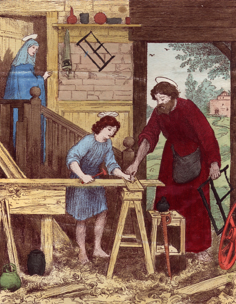 Jezus bleef in Nazareth en werkte als timmerman