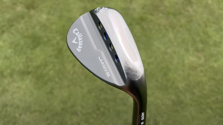 Henrik Stenson's heavy sole grind on his Callaway lob wedge. (Image credit: Future)