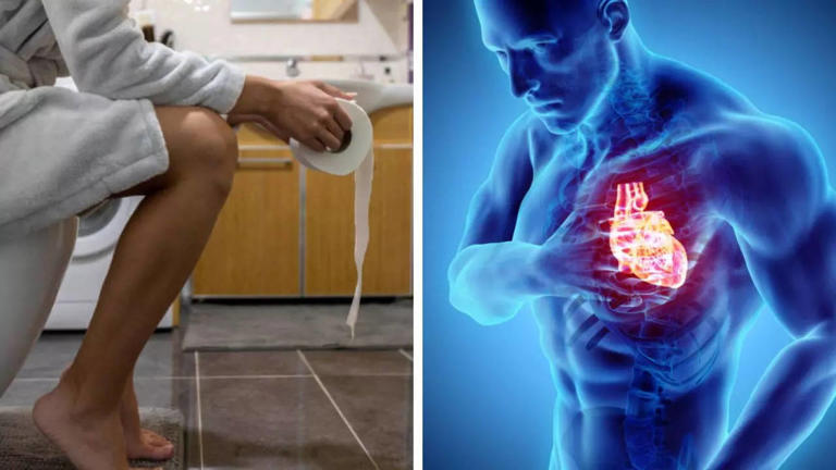 a common condition you may spot in the toilet is an early warning sign of heart attack