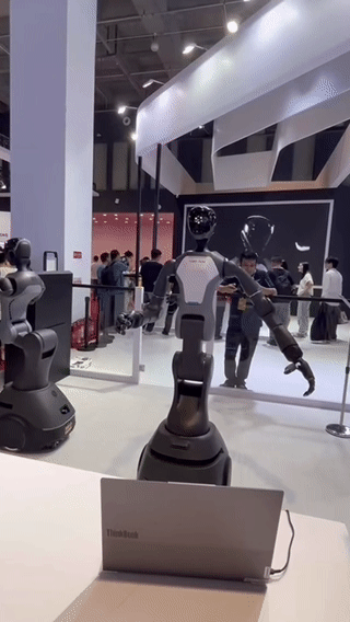 27款人形机器人齐聚「WRC 2024」，既能写毛笔、干家务，还可以做搬运和质检｜最前线