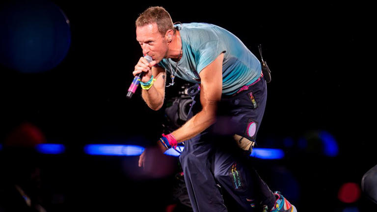 Chris Martin of the group Coldplay performing in Rome in July.