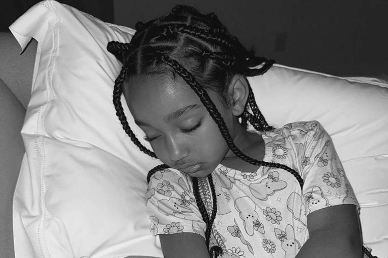 Kim Kardashian/Instagram Kim Kardashian shares photo of Chicago West sleeping.