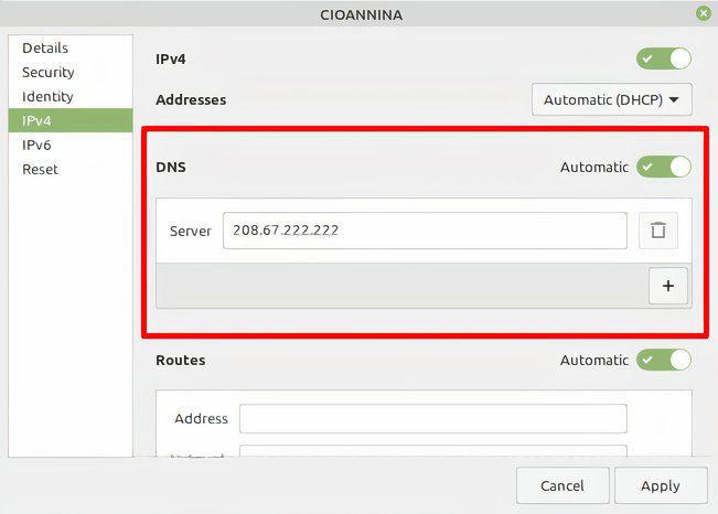 Setting private DNS in Linux Mint