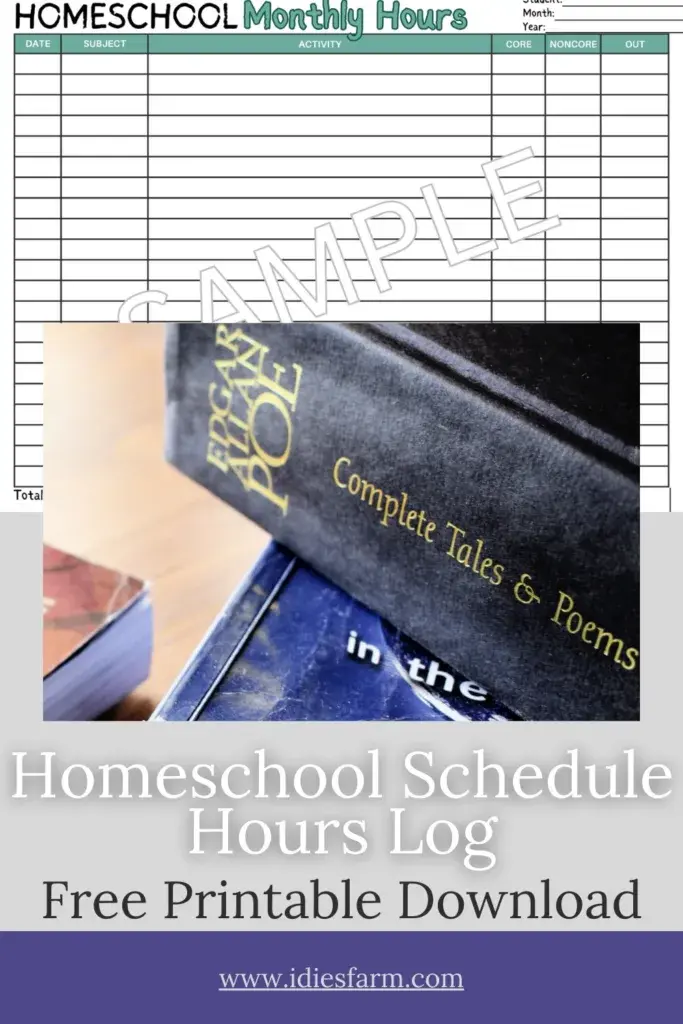 Free Printable Record Log for Homeschool Hours