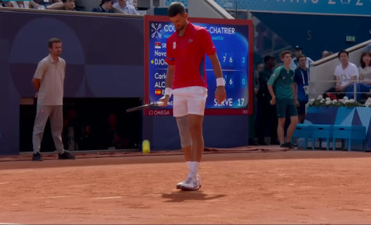 Novak Djokovic, 2024 Paris Olympics © Stream screenshot