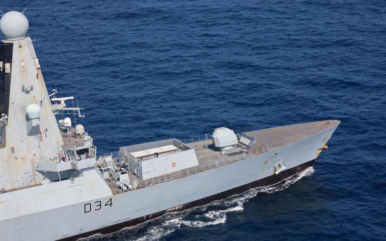 HMS Diamond operating in the Red Sea earlier this year as part of Operation Prosperity Guardian. Diamond subsequently left the are without being replaced and is now back in the UK - LPhot Chris Sellars/Royal Navy