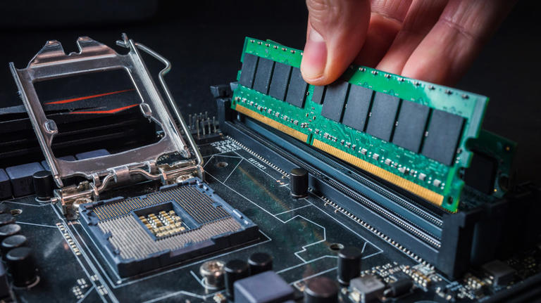 putting the Ram on the computer motherboard 