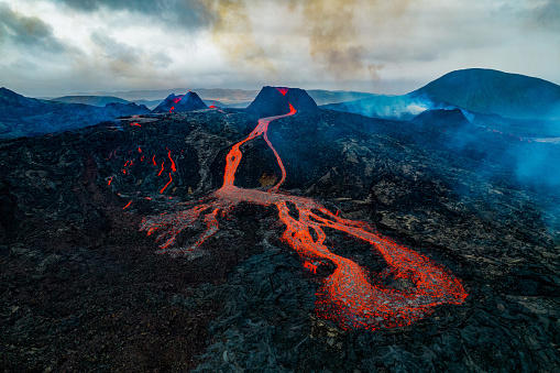 Iceland is currently experiencing some volcanic eruptions near the local town on Grindavík (Picture: Getty Images)