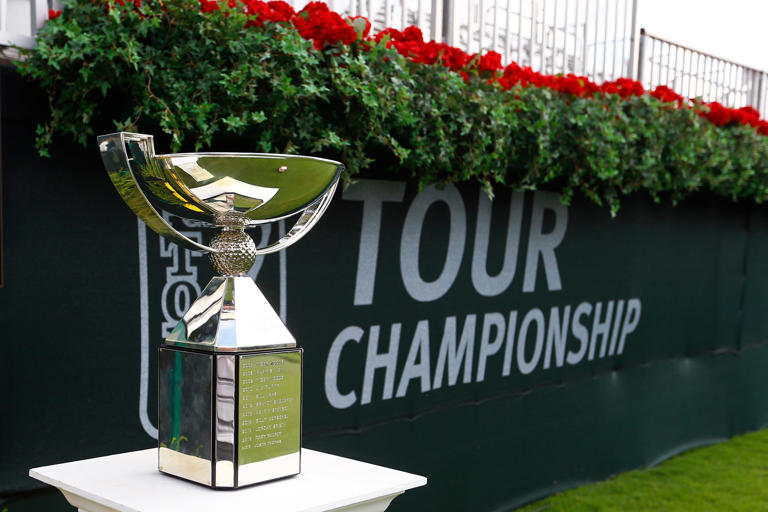 The FedEx Cup trophy at the Tour Championship at East Lake Golf Club in Atlanta. (Butch Dill-USA TODAY Sports)