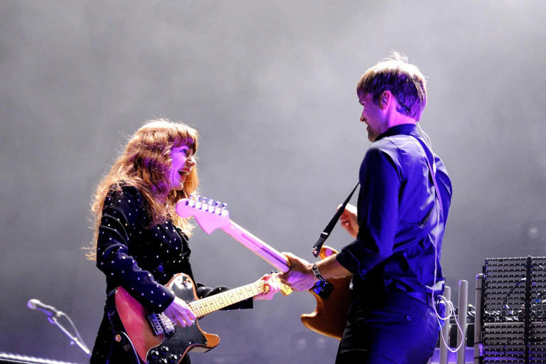 BARCELONA – MAY 23: The Postal Service (American rock musical supergroup) performs at Heineken Primavera Sound 2013 Festival.