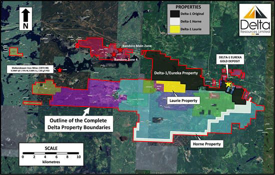 Delta Accelerates the Acquisition of the Horne and Laurie Properties with a New Agreement at the Delta-1 Property in Thunder Bay, Ontario