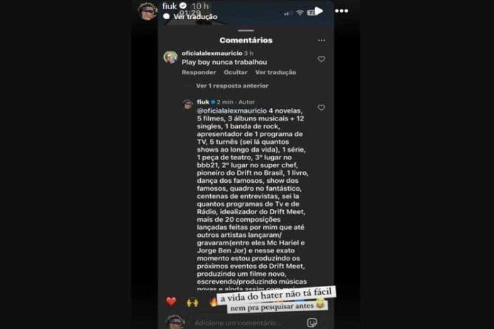 Fiuk responde comentário de internauta – Reprodução/Instagram