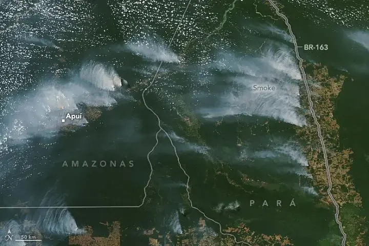 NASA: IMAGEM MOSTRA INCENDIOS NO DIA 04 DE AGOSTO