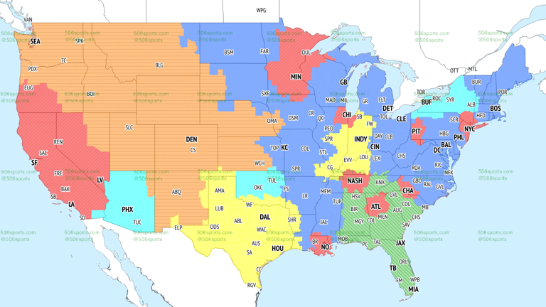 NFL Week 2 TV coverage maps