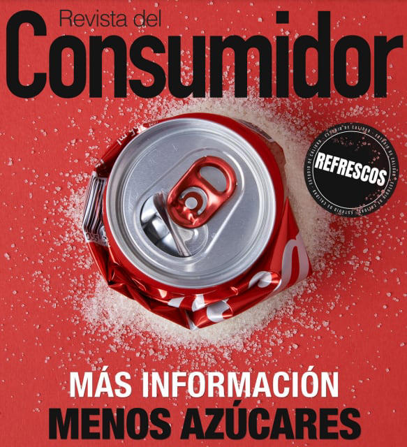 Portada de la Revista del Consumidor enfocada en el análisis de refrescos, destacando la importancia de reducir el consumo de azúcar en bebidas populares. FOTO: Especial.