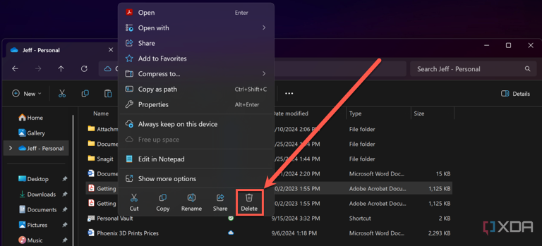 How to delete files from Microsoft OneDrive