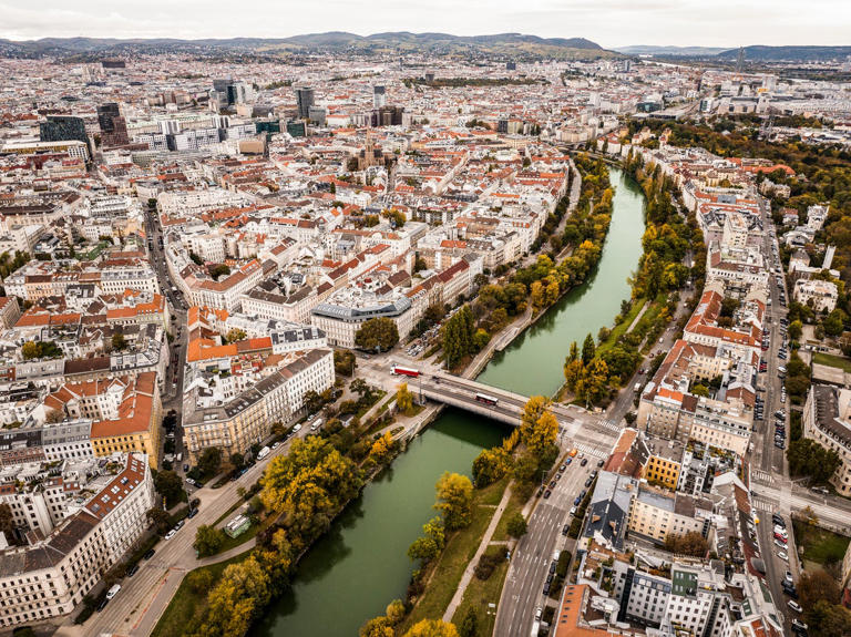 Europe’s longest river, the Danube, flows through Vienna