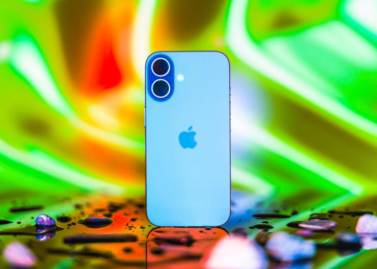 Apple's iPhone 16 and 16 Plus are available in ultramarine (blue), teal (green) and pink. Those more bolder colors come alongside traditional white and black options.