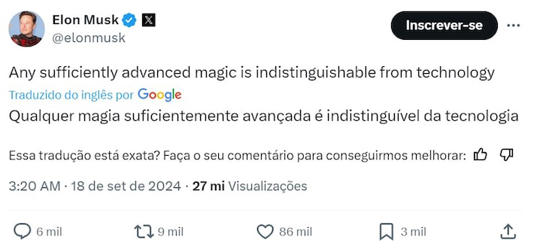 O empresário Elon Musk provocou Alexandre de Moraes em postagem nesta quarta-feira, 18 Foto: @elonmusk via X (antigo Twitter)