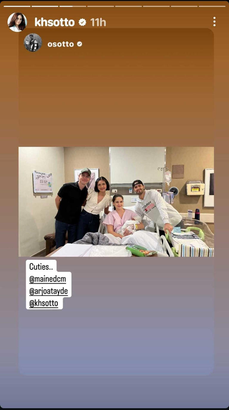 Maine Mendoza, Arjo Atayde, bumisita sa ospital nang manganak si Kristine Hermosa