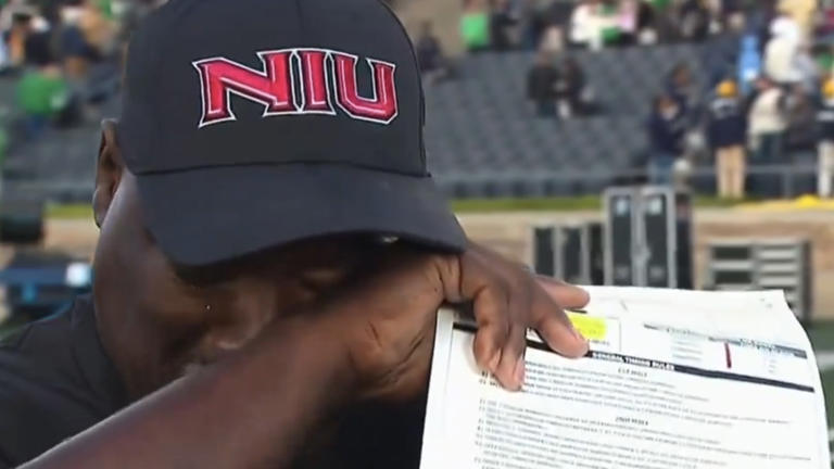 Northern Illinois coach's raw emotion after Notre Dame upset shows best of  college football