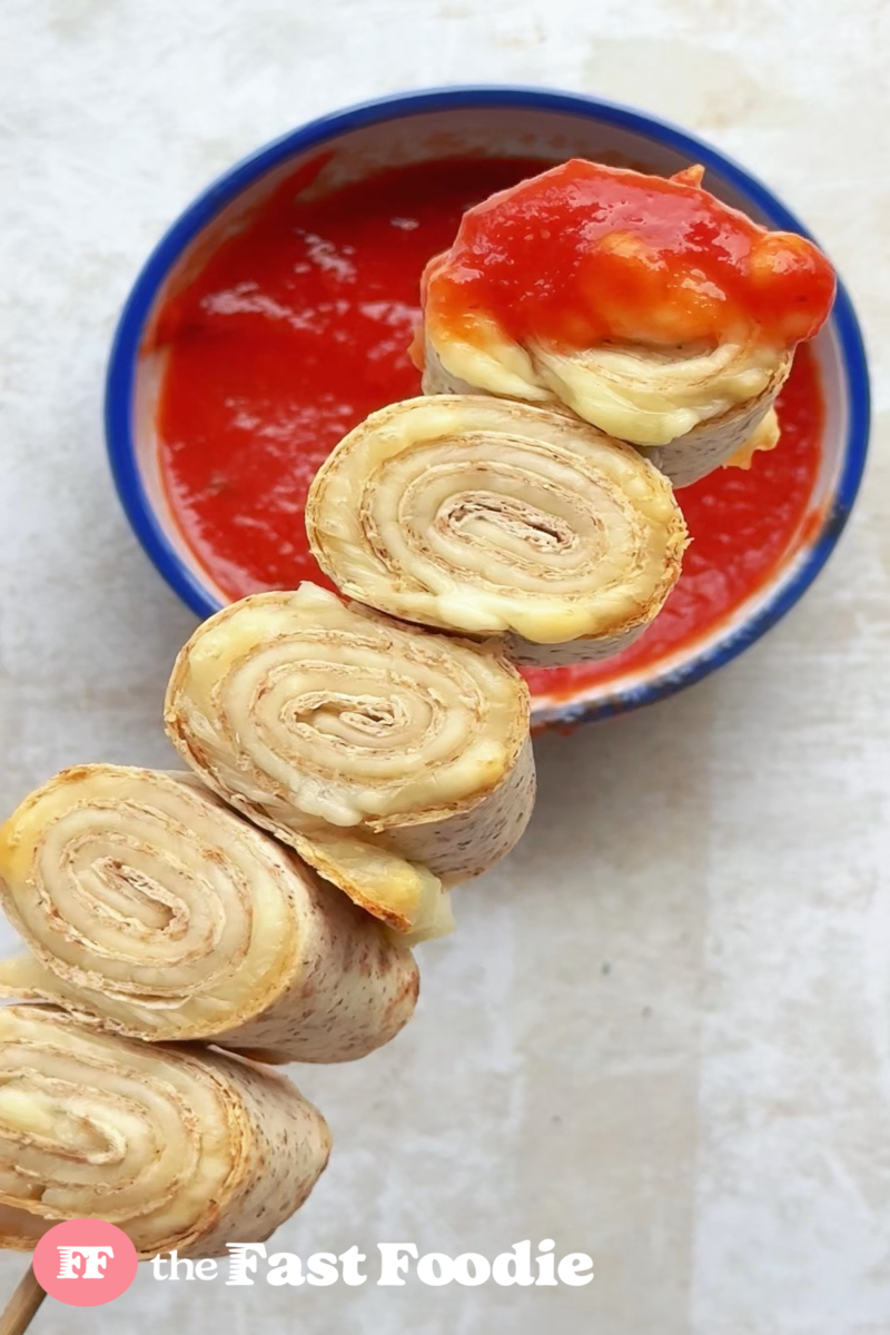 Käse-Tortilla-Rollenspieße, ein herzhafter und lustiger Snack