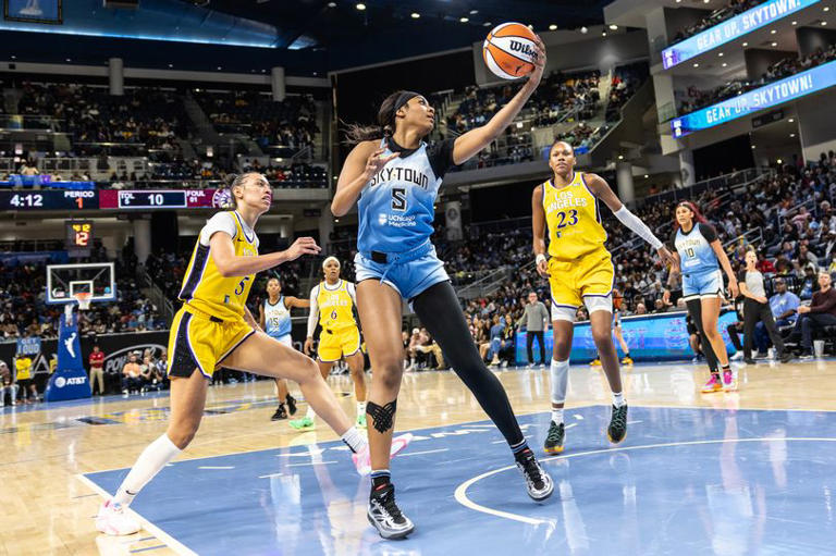 Fans have claimed Angel Reese's rebounds have been padding off the back of her own missed layups