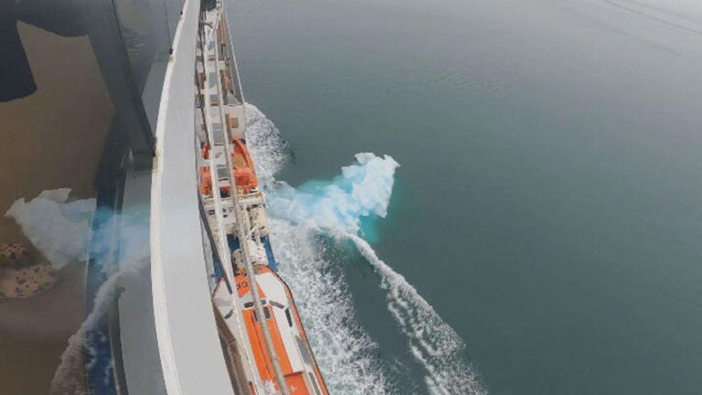 Carnival says its ship "made contact with an errant piece of drifting ice. An assessment determined no damage to the ship's hull and the vessel continued on its cruise."