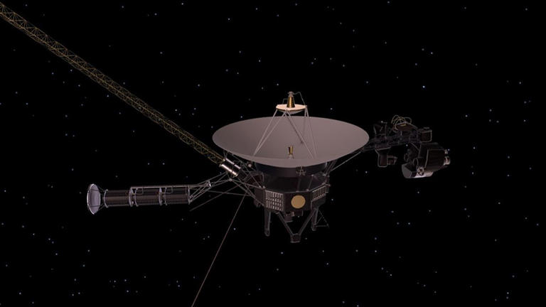 An artist's illustration of Voyager 1.