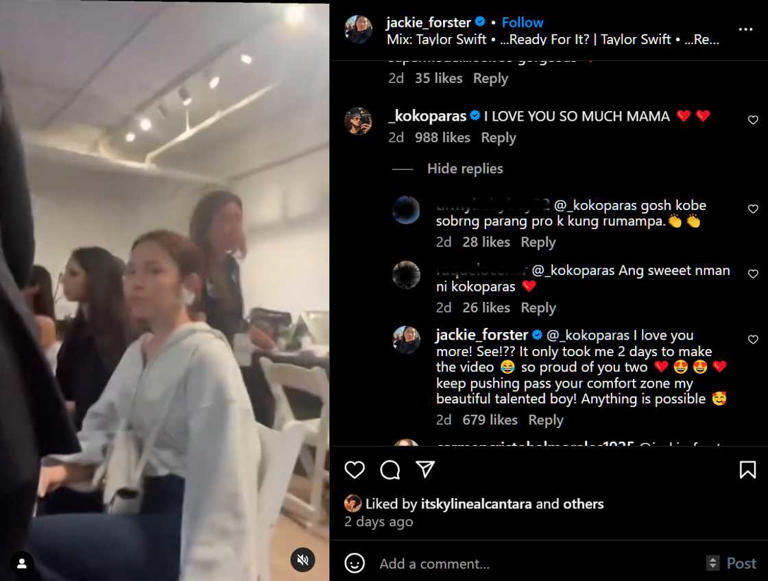 Screengrab from the post of Jackie Forster on Instagram (@jackie_forster) Source: Instagram