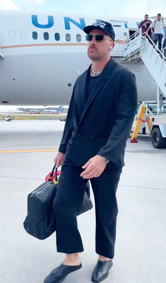 He appeared to pack lightly with only one duffle bag in tow. Kansas City Chiefs/Instagram