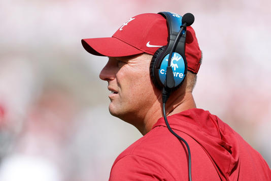 MADISON, WISCONSIN - SEPTEMBER 14: Kalen DeBoer head coach of the Alabama Crimson Tide during the game against the Wisconsin Badgers at Camp Randall Stadium on September 14, 2024 in Madison, Wisconsin. (Photo by John Fisher/Getty Images) John Fisher/Getty Images