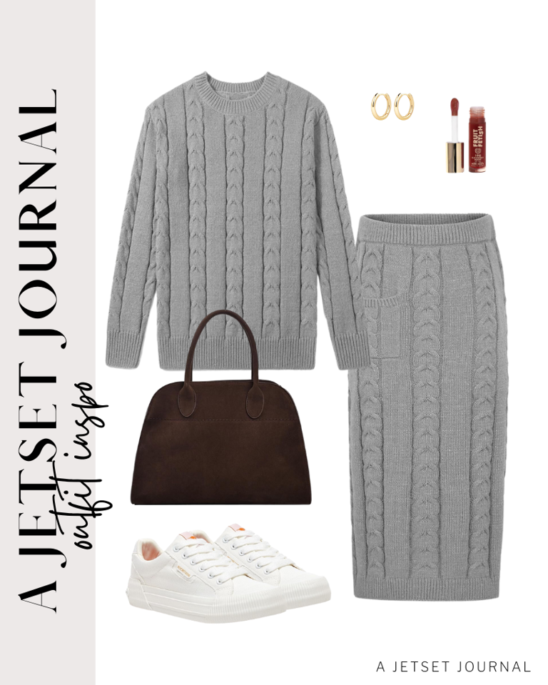 Ideas on How to Style a Chunky Knit Sweater Set